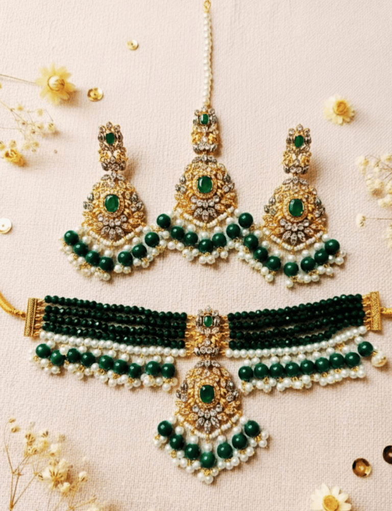 Green Bridal Jewelry Set