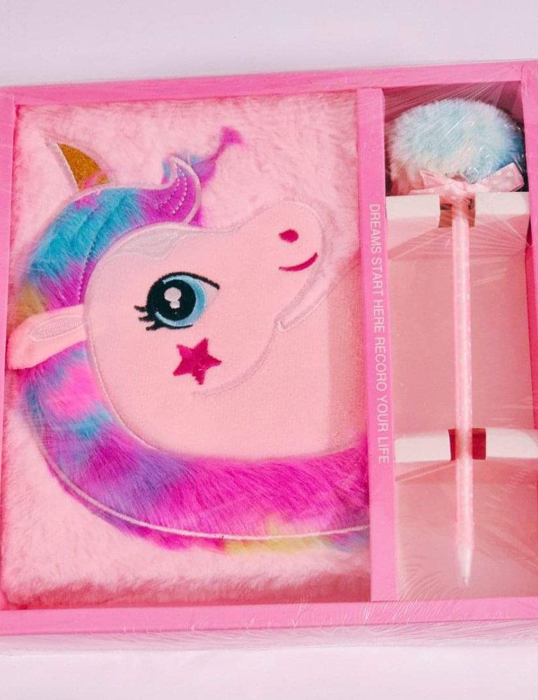 Pink Unicorn Diary Set