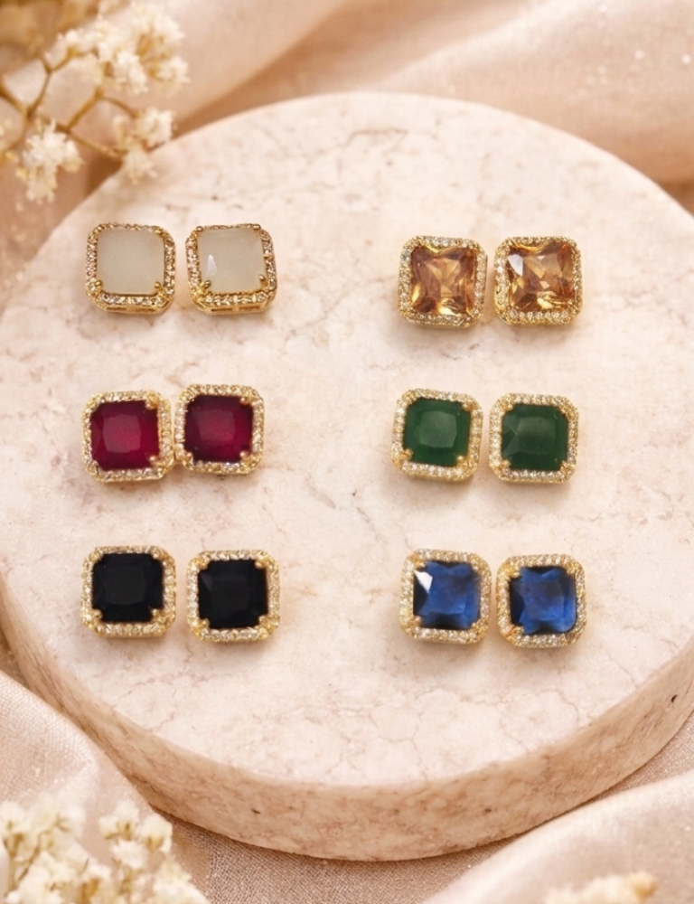Square Stone Earrings