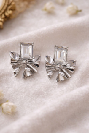 Silver Bow Earrings